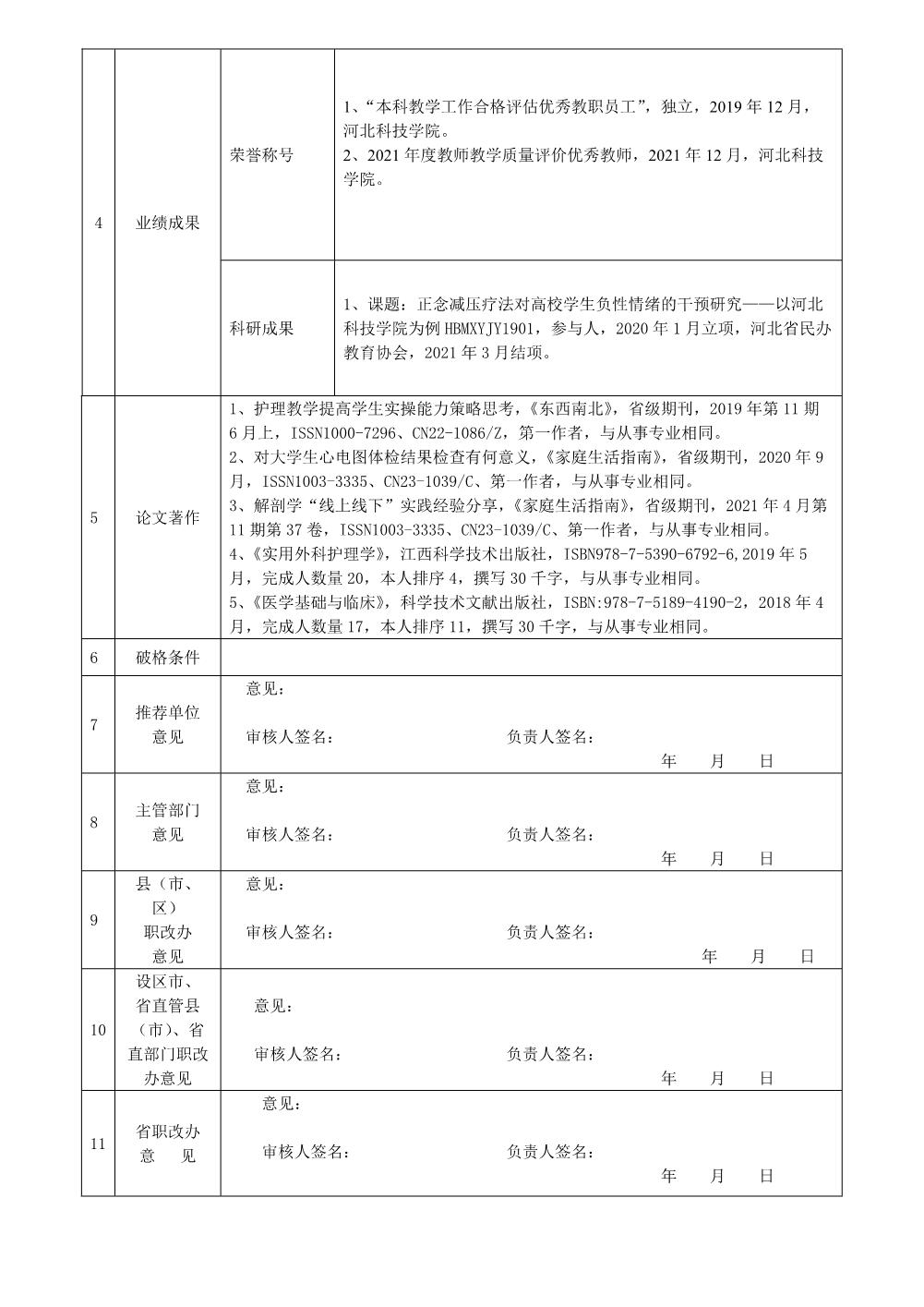 丁兰兰2022年任职资格情况一览表